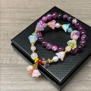 ❣️5|$25❣️Glass Colorful Beaded Bracelets 🆕 stretchy to fit most.